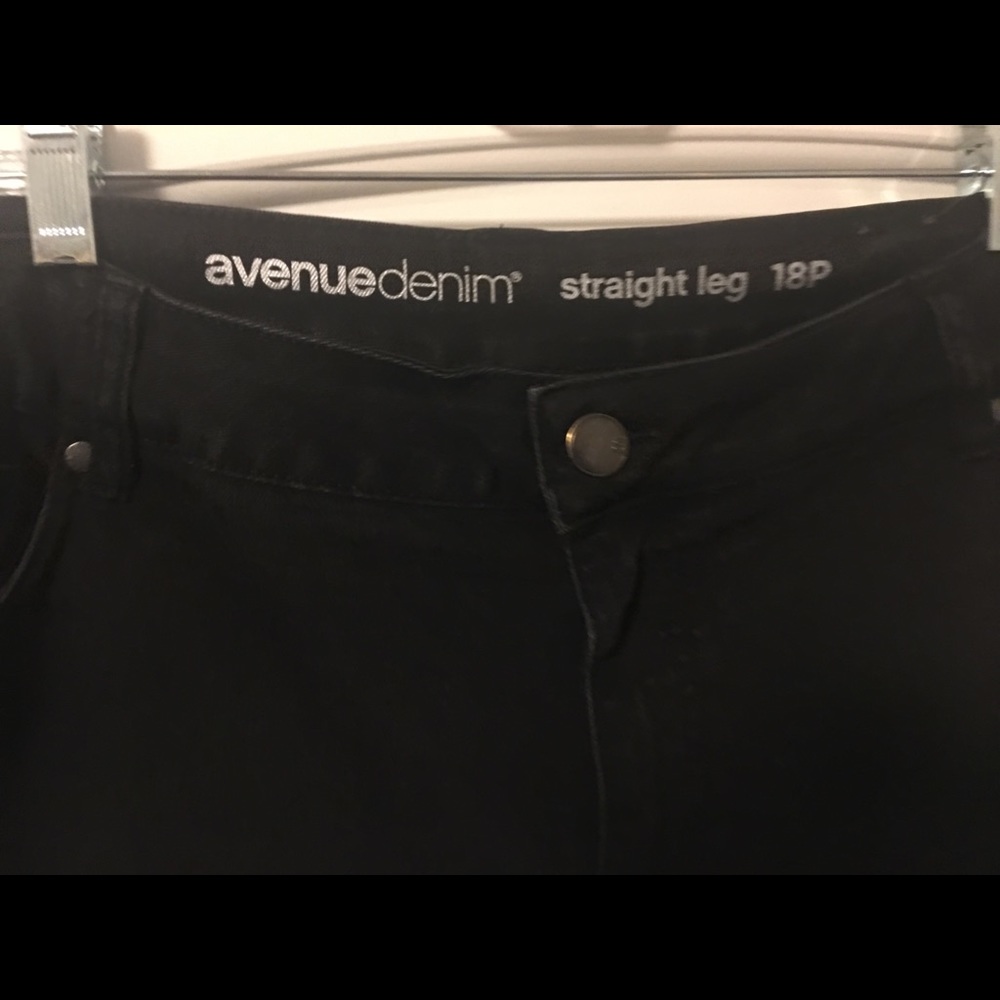 18P Avenue black denim jean, straight leg